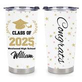 Customized Graduation Gifts - Personalized Name and School Name Graduation Commemorative Thermos Gift - A Gift For Children,Grandchildren,Graduates